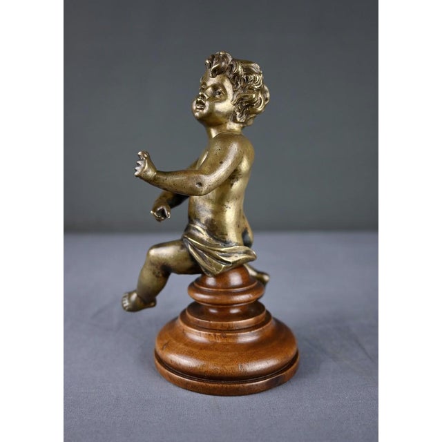 Metal After Bouchardon, The Little Seated Cupid, 1890s, Bronze For Sale - Image 7 of 12