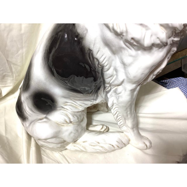 White Vintage Ceramic German Shepherd Statue 28 Inches For Sale - Image 8 of 12