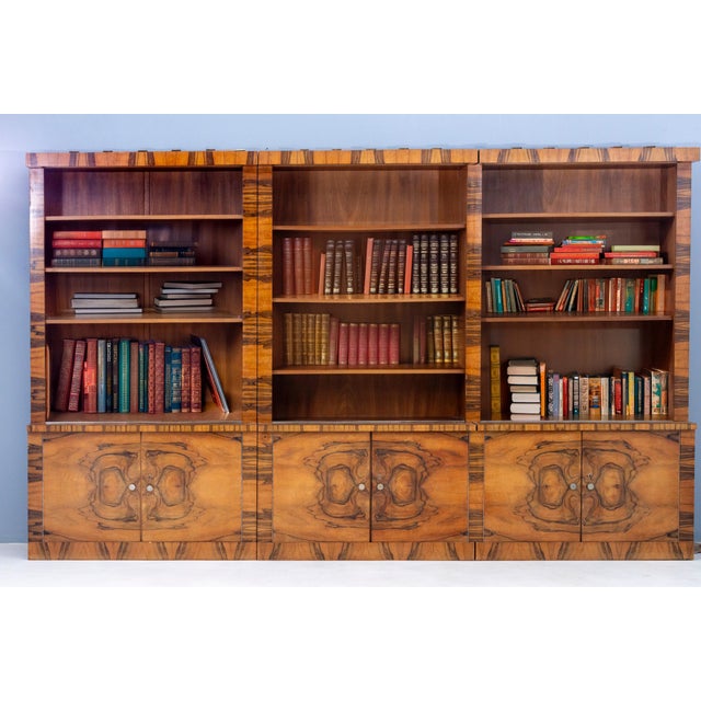 Mid-Century Modern Large Art Deco Czechoslovakian Bookcase, 1930s For Sale - Image 3 of 14