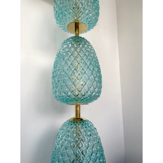 2020s Contemporary Brass Pineapple Murano Glass Floor Lamp, Italy For Sale - Image 5 of 12