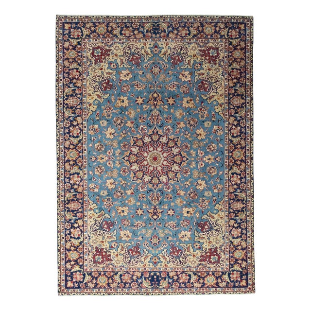 Middle Eastern Hand-Knotted Isfahan Rug For Sale
