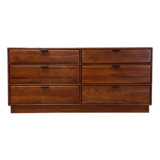 1960s Refinished Long Cherry Dresser For Sale