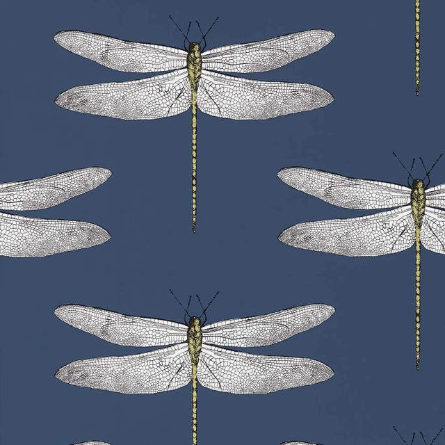 Harlequin Demoiselle Wallpaper in Ink/Chartreuse For Sale