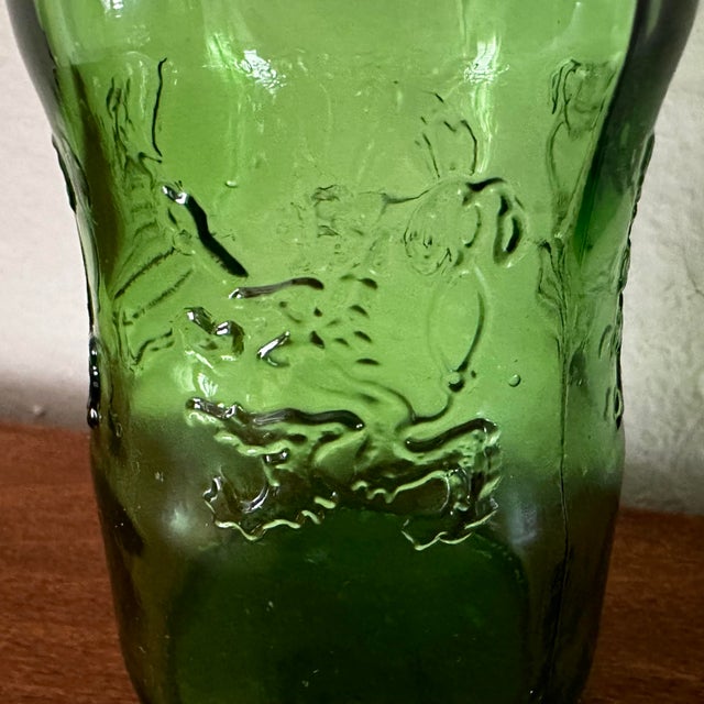 Vintage Early 20th Century Schweppes Green Glass Bottle Embossed With the Royal British Warrant Lion Crest For Sale - Image 4 of 13