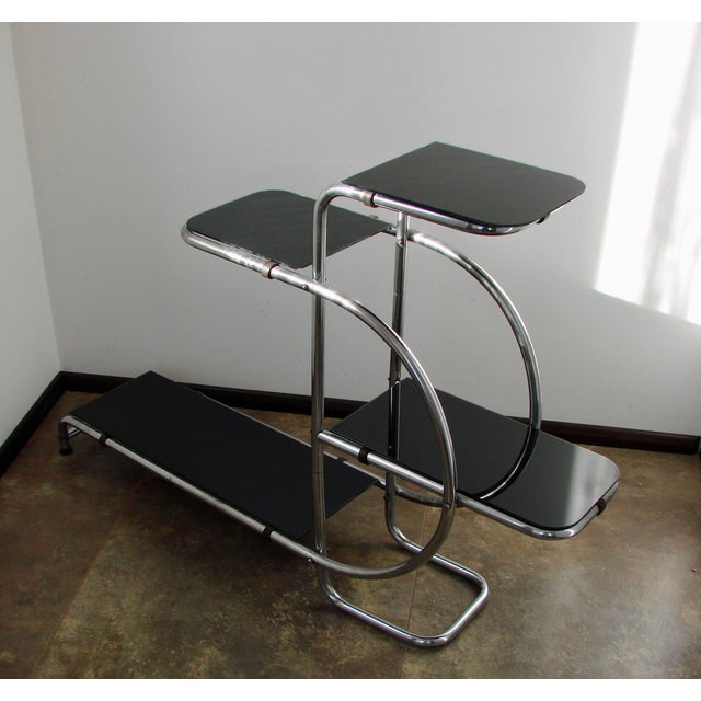 Flower Stand in Chrome and Glass by Emilie Guyot for Thonet, 1930s For Sale - Image 6 of 10