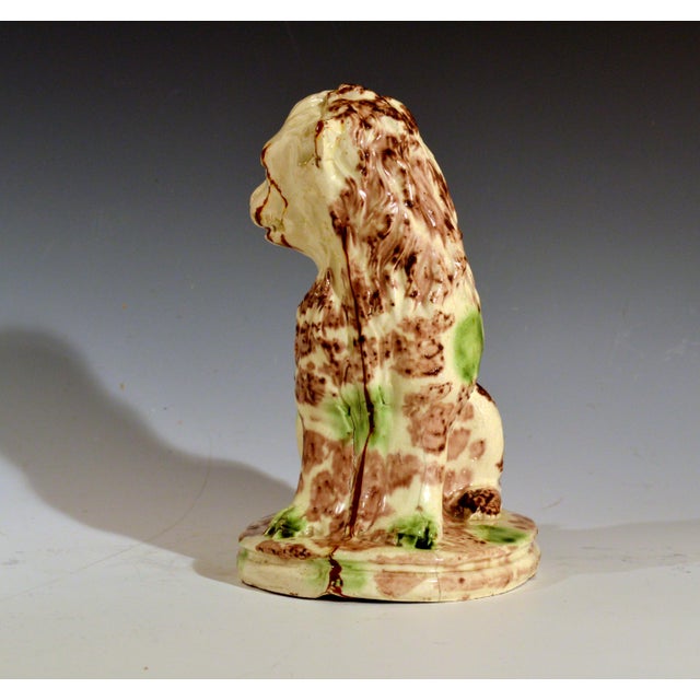Ceramic English Creamware Pottery Model of a Seated Lion, With a Whieldon-Type Tortoise-Shell Glaze, Circa 1765-85 For Sale - Image 7 of 12