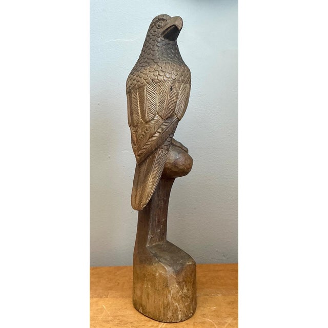 Wood Vintage Carved Wood Bird Sculptures - A Pair For Sale - Image 7 of 13