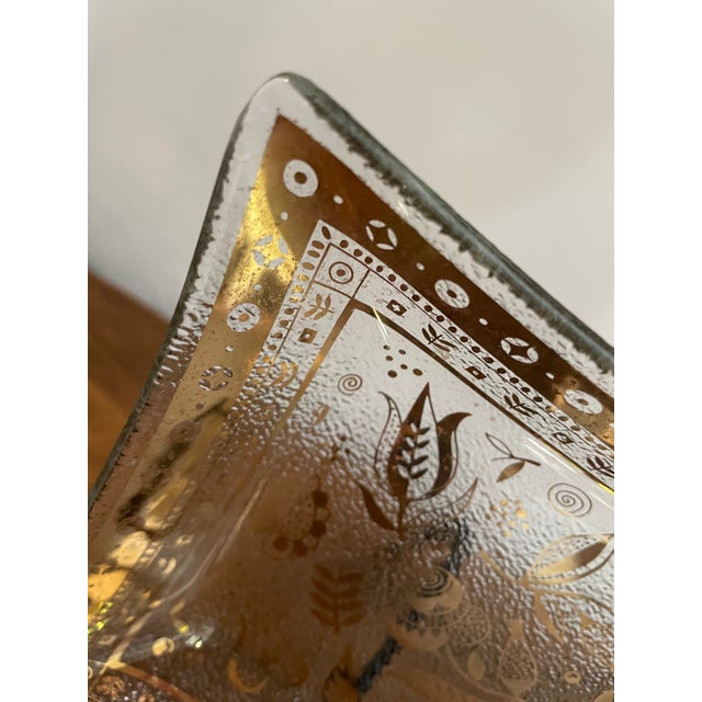 This stunning 8-inch rectangular dish is a quintessential piece of Mid-Century Modern barware from the iconic Persian...