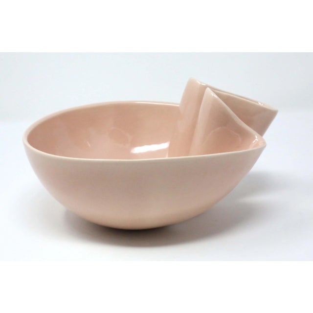 1970s 1970's Pink Handmade Ceramic Folded Bowl by Schwarzwald Pottery For Sale - Image 5 of 10