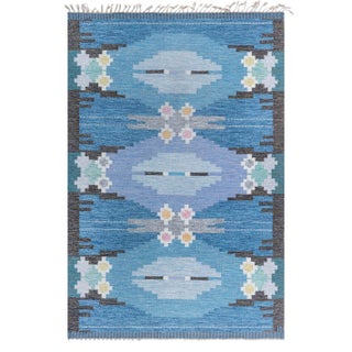 Doris Leslie Blau Swedish Mid-Century Gray Flatweave Carpet By Ingegerd Silow For Sale