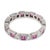 Vintage 1.10 Carat Pink Sapphire Diamond Platinum Band, Size 8 For Sale - Image 4 of 5