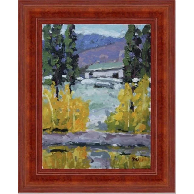 Textile Plein Air Landscape Oil Painting For Sale - Image 7 of 7