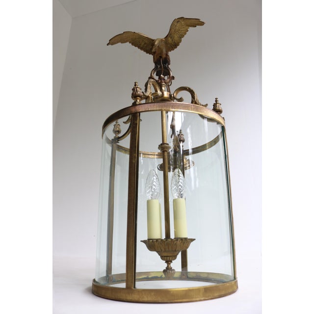 1960s Mid-Century Modern Eagle Lantern Pendant in Brass and Glass, 1960s For Sale - Image 5 of 12