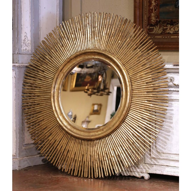 Add a beautiful shine to your home with this important eye-catching sun mirror. Created in Italy circa 2010 and almost...