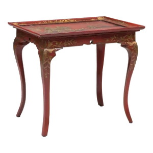 Antique Louis XV Style Chinoiserie Painted and Parcel-Gilt Side Table