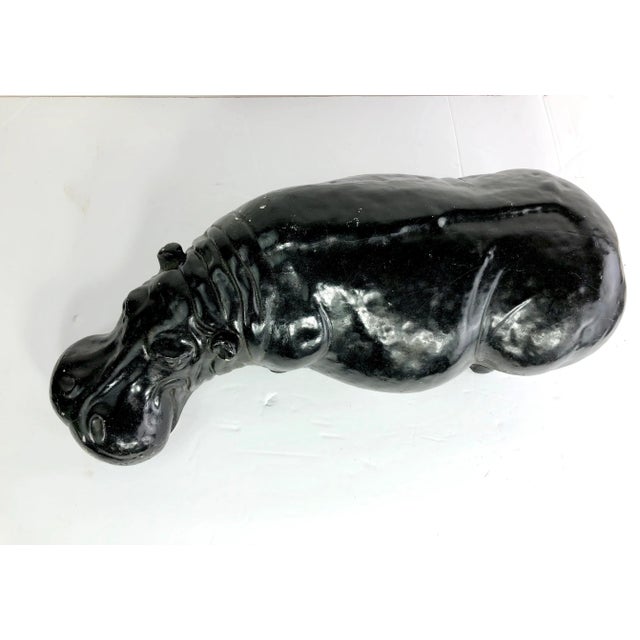 Mid-Century Modern Vintage Painted Hippopotamus For Sale - Image 3 of 6