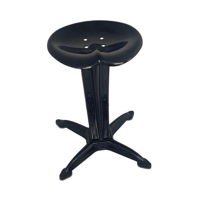 Black Vintage Industrial Lotus Stool with Tractor Seat by Yasu Sasamoto for Dulton For Sale - Image 8 of 8