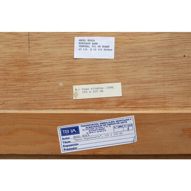 1990 Angel Busca Architectural Artwork Tempera and Oil on Board, One-of-a-Kind For Sale - Image 17 of 18