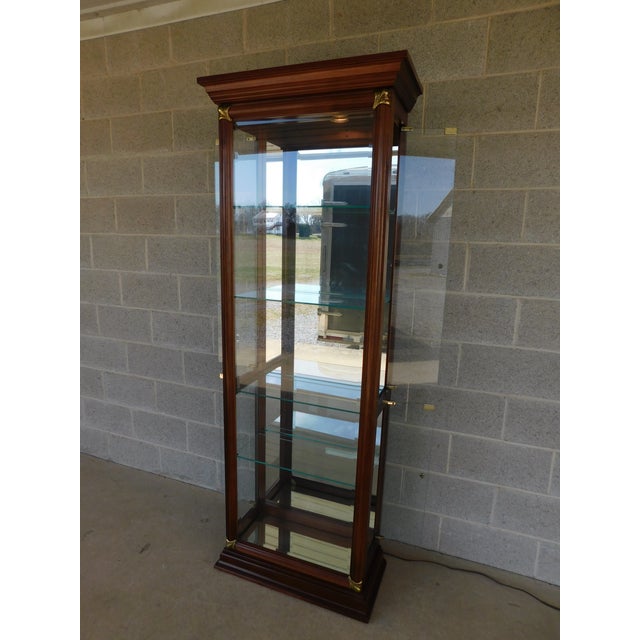 Pulsaski Cherry Curio Lighted Display Cabinet 28"w For Sale - Image 12 of 15