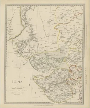Antique Map of Gujarat and Cutch in India, 1833