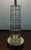 Transparent Vintage Portuguese Crystal Column Table Lamp - Faceted Stacked Block For Sale - Image 8 of 11