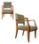 Pair of Caviúna Wood Armchairs in Thick Green Velvet, Brazil, Mid-20th Century - Lot 954 For Sale