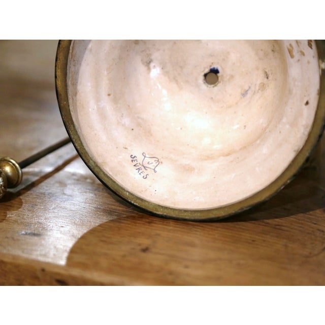 Pair of 19th Century French Sevres Royal Blue Porcelain & Bronze Covered Urns For Sale - Image 12 of 12