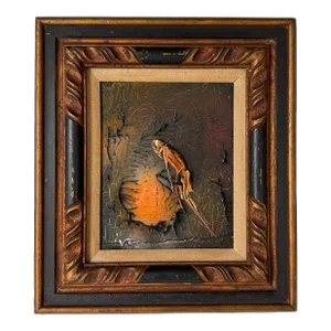 1970's Ivan Abstract Expressionist Heavy Impasto Oil Painting, Framed