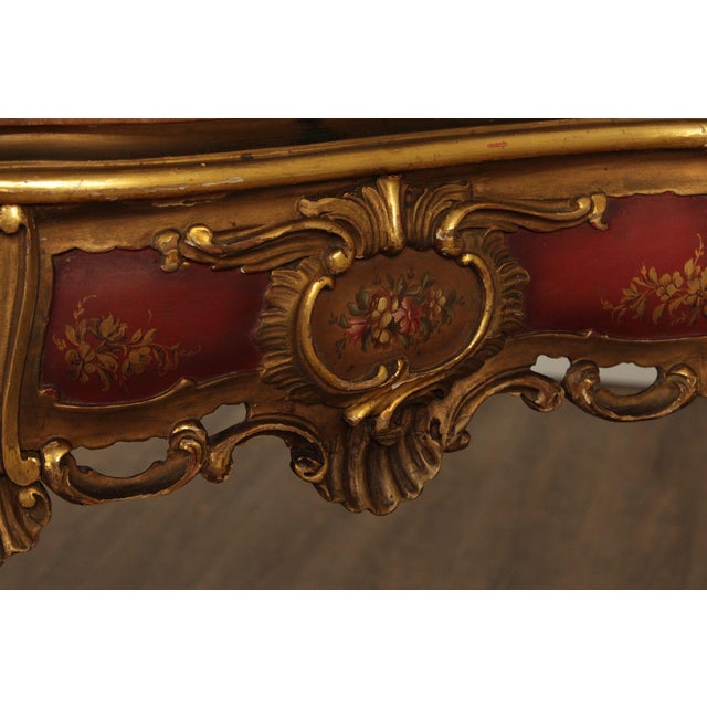 Italian Rococo Style Long Marble Top Console Table For Sale - Image 11 of 18