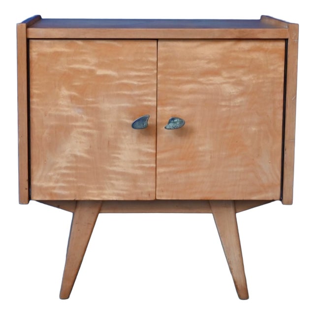 Rockabilly Style Bedside Table with Compass Legs, 1950s For Sale