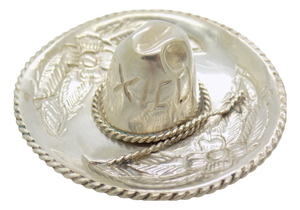 Vintage Mexican Handmade Genuine Sterling Silver Sombrero Hat Figurine, 1970s