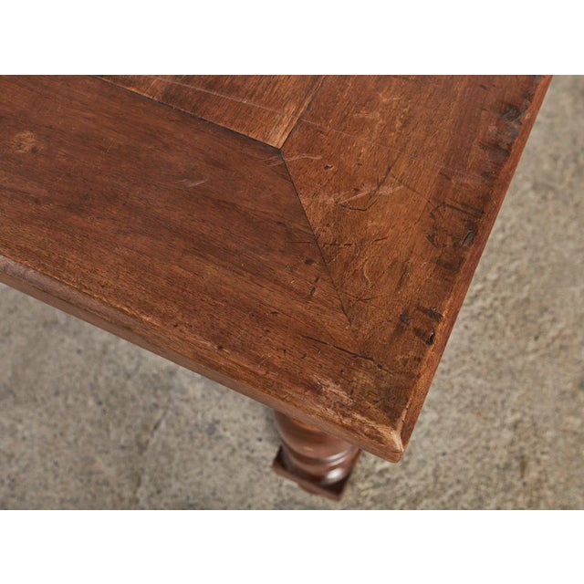 Country French Provincial Fruitwood Farmhouse Trestle Dining Table For Sale - Image 10 of 13