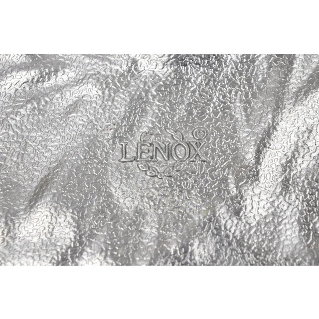 Vintage Lenox Retired Large Rooster Pewter Metal Holiday Serving Platter Tray For Sale - Image 10 of 11