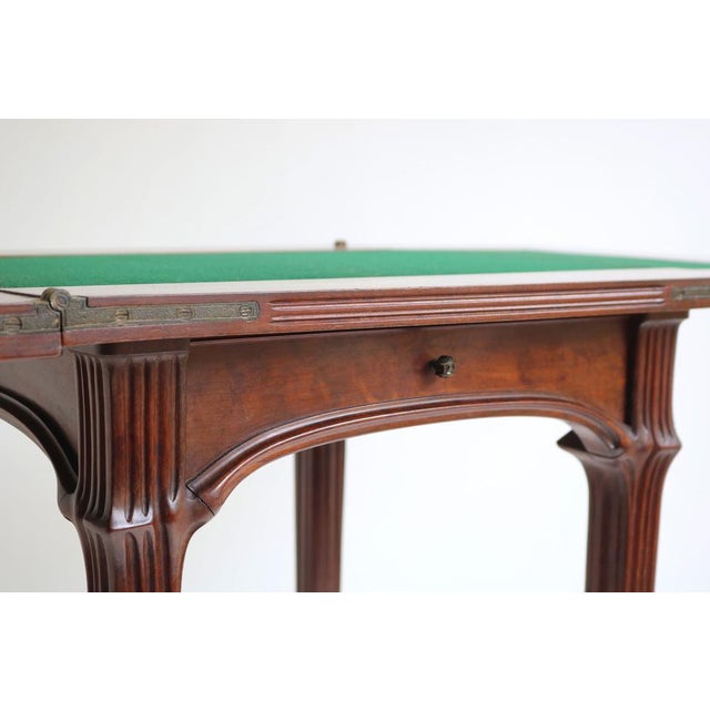 Art Nouveau French Game Table in Chestnut by Emile Gallé, 1905 For Sale - Image 15 of 18