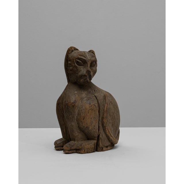 20th Century French Wooden Cat Sculpture For Sale - Image 4 of 18