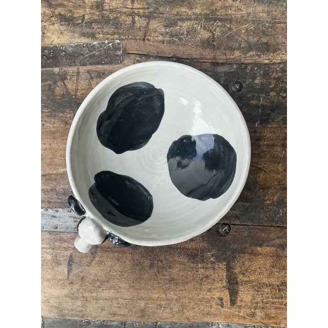 Vintage Original Studio Pottery Cow Bowl For Sale - Image 4 of 12
