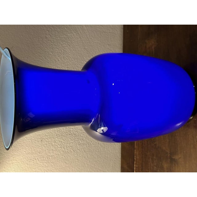 Blue Opaline Glass Vase from Venini, 1986 For Sale - Image 9 of 15