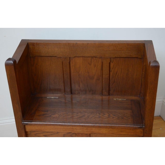 Gothic Revival Oak Hall Bench For Sale - Image 5 of 14