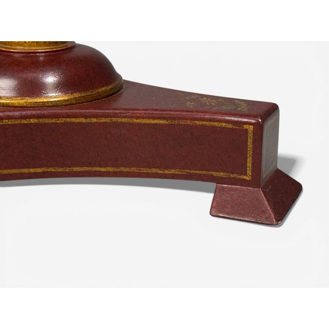 Mid 20th Century Chinoiserie, Red Japanned Floor Lamp, Wood, Brass For Sale - Image 12 of 12