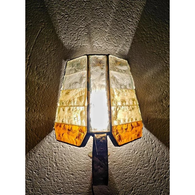 In this listing you will find a pair of spectacular Brutalist sconces designed by Longobard, the main competitor of...