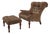 Stickley Tufted Upholstered Leopold Chair W. Ottoman For Sale