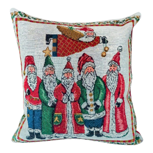 Vintage Tapestry Santa Pillow: 18" Feather Down