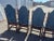 Late 19th Century Edwardian Walnut Upholstered Blue Button-Back Dining Chairs, Set of 6 For Sale - Image 4 of 9