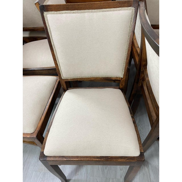 Polish Postmodern Art Deco Style Dining Chairs, 1960s, Set of 4, in Restored conditions. Designed 1950 to 1959