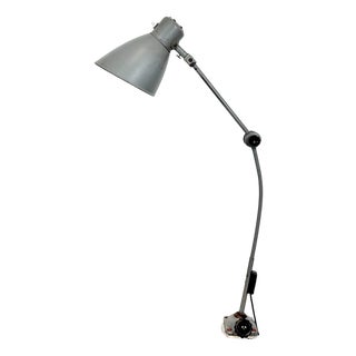 Large Grey Industrial Workshop Table Lamp, 1960s For Sale