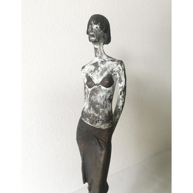 Italian Cast Lost Wax and Bronze Sculpture by Aron Demetz Guardando, 2004 For Sale - Image 9 of 18