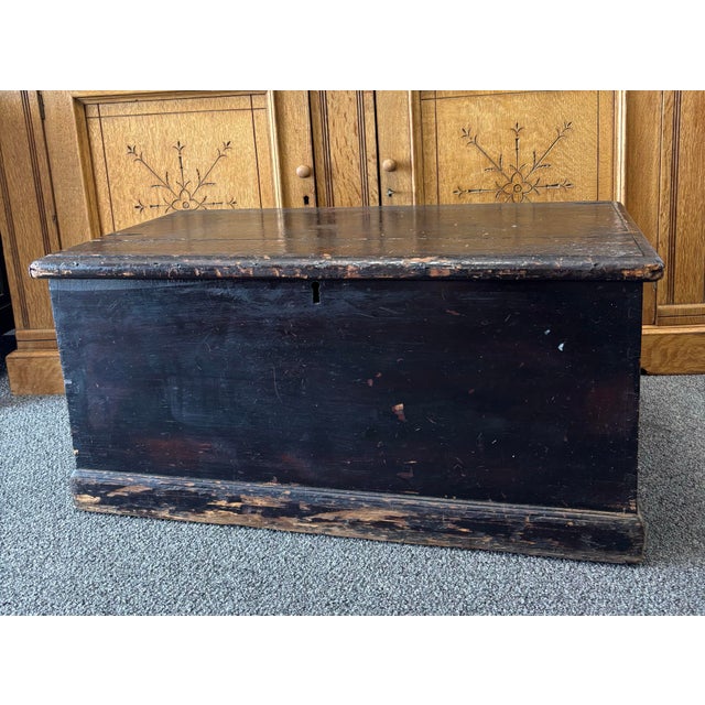 19th Century English Pine Ebonized Blanket Chest For Sale - Image 12 of 12