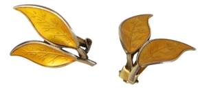 Mid-Century David Andersen Sterling Silver and Enamel Ear Clips, 1950s, Set of 2