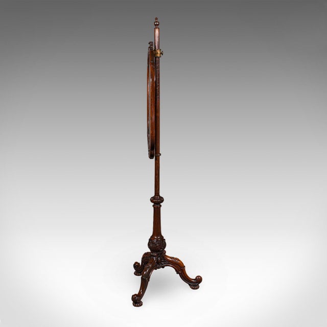 Antique Pole Screen, English, Embroidered Fire Panel, Reflector, Early Victorian For Sale - Image 6 of 12