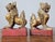 Antique Southeast Asian Burmese Glass Jewel Inlaid Qilin Foo Dog Lion Figure Carvings - a Pair For Sale - Image 4 of 12